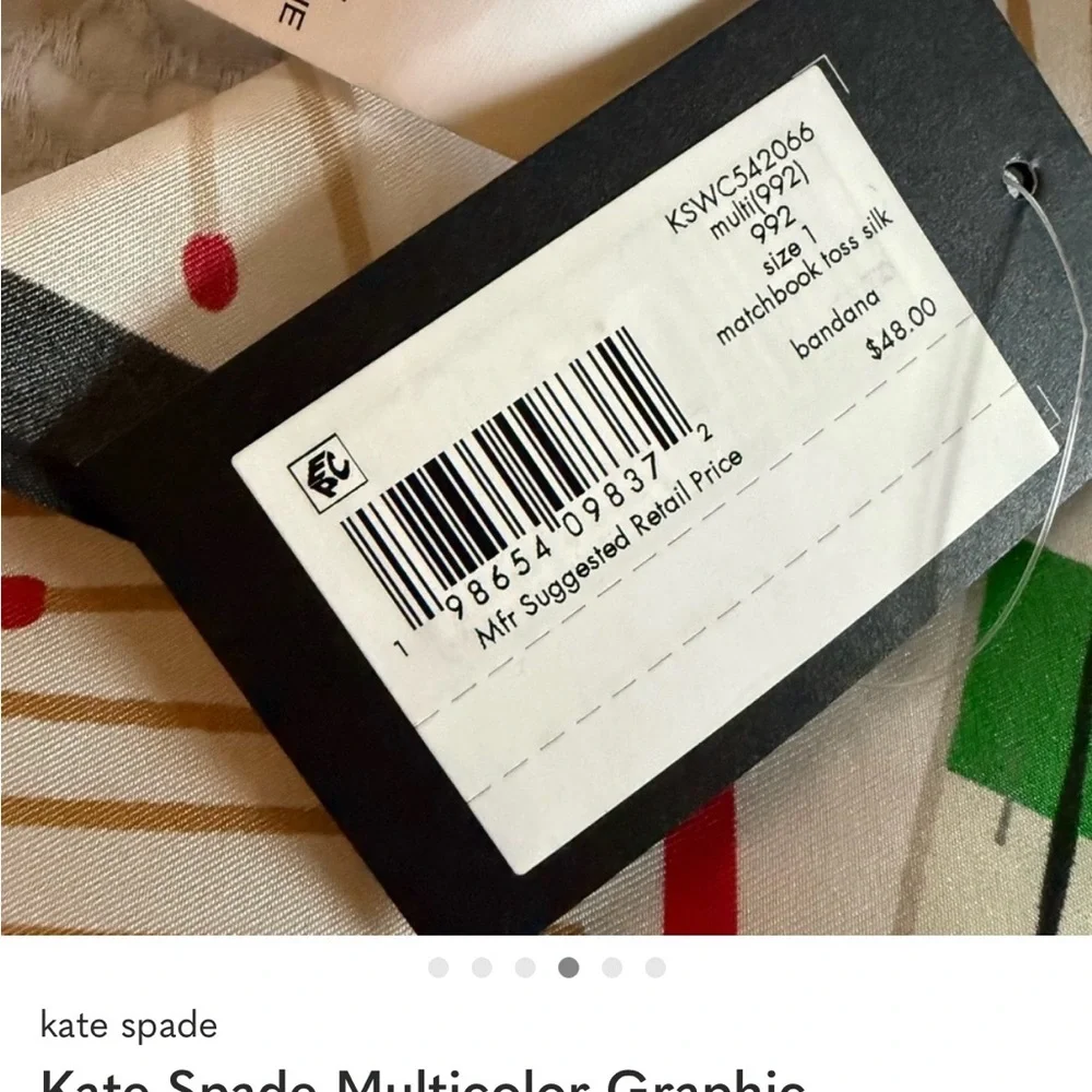 Kate Spade Multicolor Graphic Silk Bandana - Picture 2 of 6